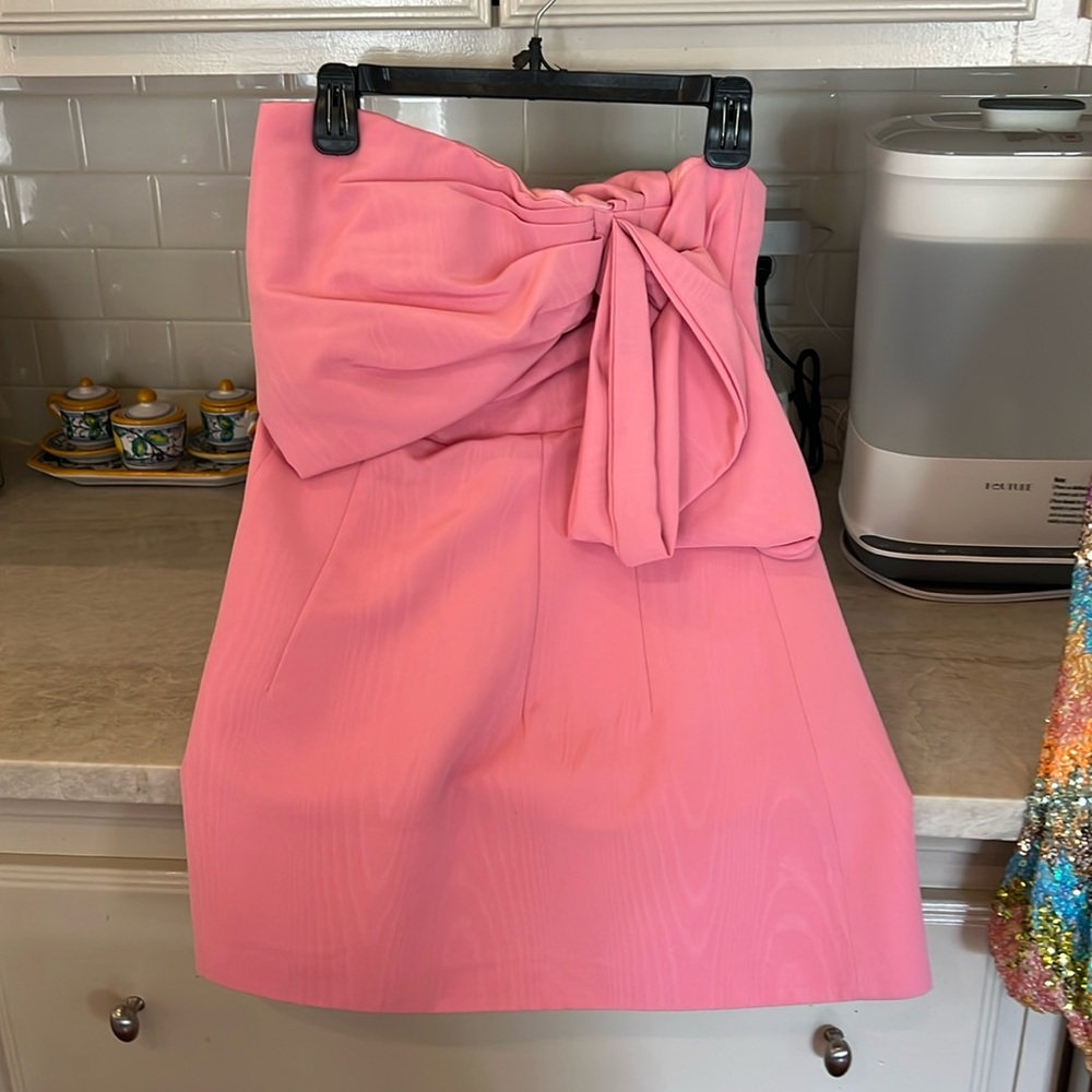 Bardot dress pink mini one shoulder large altered to fit medium because short